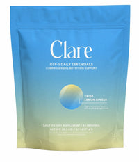 Clare GLP-1 Daily Essentials Crisp Lemon Ginger pouch on white background